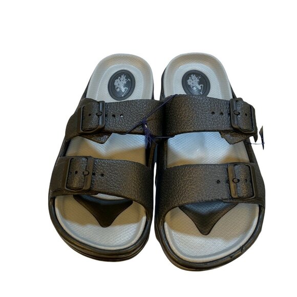 US Polo Assn Mens Sandals Slide Size 45 Large 12 13 Black Casual Slip On Buckle - Picture 6 of 12